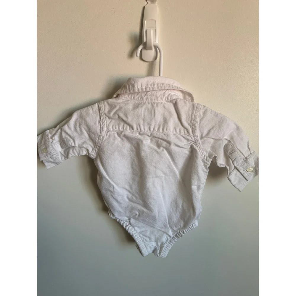 Baby Gap White Oxford Button Down Bodysuit 0-3 Months